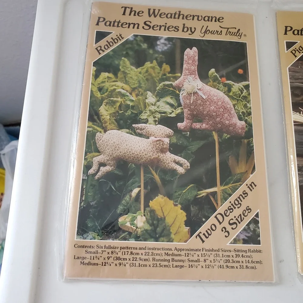 Vintage Yours Truly Weathervane Pattern Series Rabbit Pig Wild Goose 1982 1983